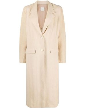 Alysi Single-Breasted Tailored Coat - Natural