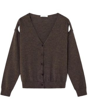GIMAGUAS Coucou Shoulder Cutouts Cardigan - Brown