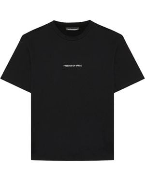 FREEDOM OF SPACE Cotton T-Shirt - Black
