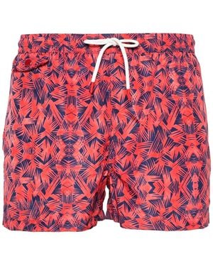 Kiton Badeshorts Mit Grafischem Print - Rot