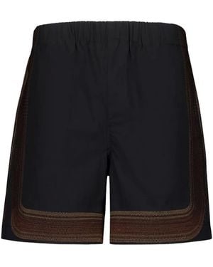 Commas Embroidered-Detail Elasticated-Waistband Shorts - Black