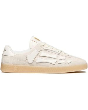 Amiri Croc-Debossed Leather Sneakers - White