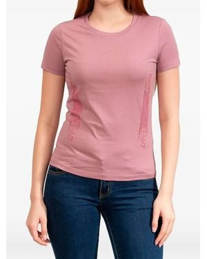 EA7 T-Shirt Mit Strass - Rot