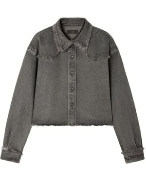 Alanui Frayed-Hem Denim Shirt - Grey