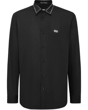 Philipp Plein Shirt Sugar Daddy Cut Ls Studs - Black