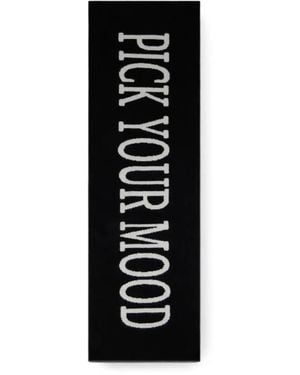 Alberta Ferretti Slogan-Intarsia Knitted Scarf - Black