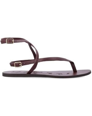 Manebí Crossover Thong Sandals - Brown