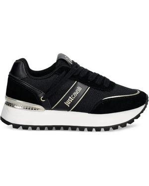 Just Cavalli Baskets À Logo Imprimé - Black