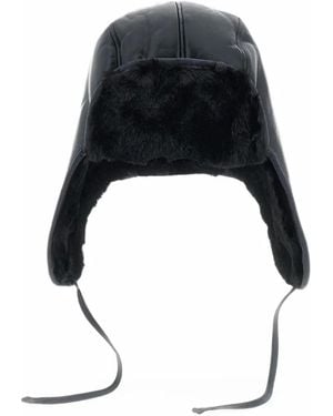 Arte' Leather Logo-Patch Hat - Black
