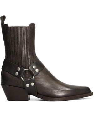 Bibi Lou Neri Biker-Leather Boots - Black