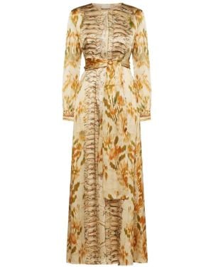 Pierre Louis Mascia Mutka Ruffled Maxi Dress - Metallic