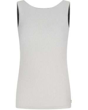 HOUSE OF GRAVITY Sleeveless Ribbed-Knit Top - Grey