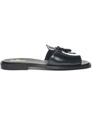Sebago Tassel-Detail Leather Slides - White
