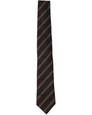 Brunello Cucinelli Corbata de seda a rayas - Blanco