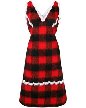 Calvin Klein Check Apron Dress - Red
