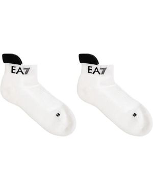 EA7 Calzini Alla Caviglia Con Logo - Bianco