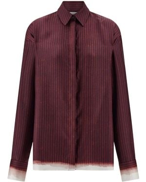 Ferragamo プリント シルクシャツ - パープル