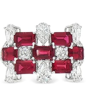 HYT Jewelry Ruby And Diamond Ring - Red
