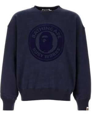 A Bathing Ape Sweat En Coton À Imprimé Graphique - Bleu