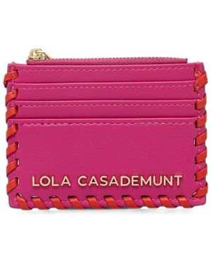 Lola Casademunt Porte-Cartes À Plaque Logo Et Coutures Apparentes - Pink