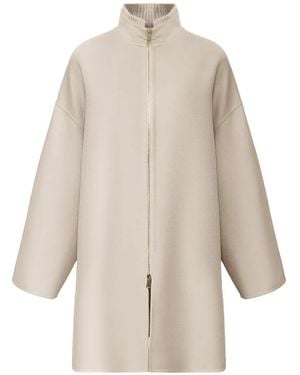 Fabiana Filippi Zip-Up High-Neck Coat - Natural