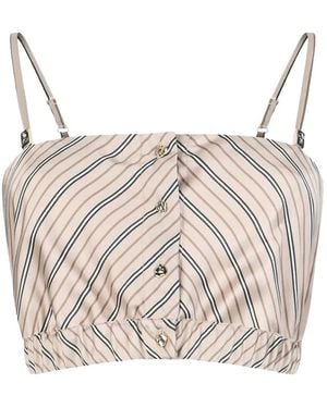 Liu Jo Striped Crop Top - Natural
