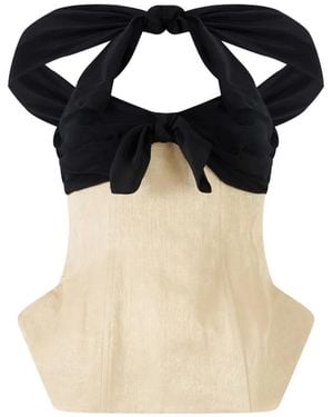 Rosie Assoulin Bow Peplum Top - Black