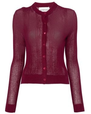 Bompard シアー リブカーディガン - パープル