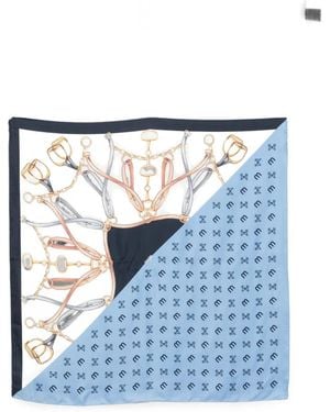 Maje Fular Con Logo Estampado - Azul