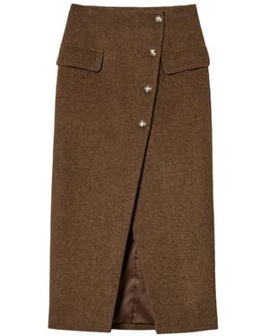 Twinset Long Velour Cloth Skirt - Brown
