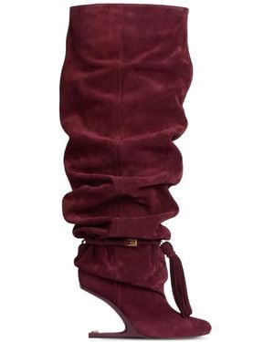 Balmain Botas Altas Sin Cuña Con Borla - Rojo