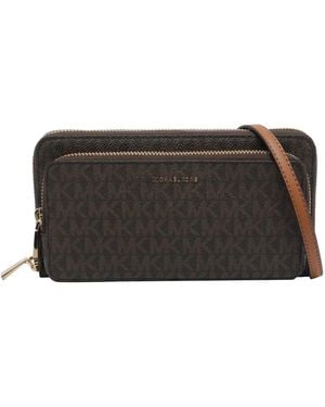 MICHAEL Michael Kors Large Continental Logo-Print Shoulder Bag - Black