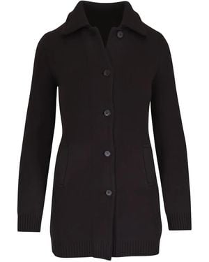 Lisa Yang ボタン ロングカーディガン - ブラック