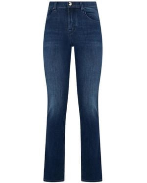 Moorer Washed Five-Pocket Skinny Jeans - Blue