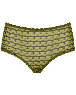 Laura Urbinati Slip À Imprimé Géométrique - Green