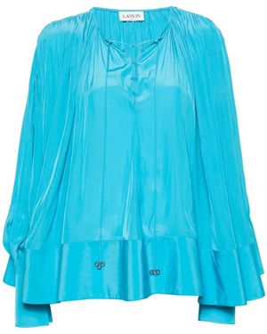 Lanvin Gathered Drop-Shoulder Kaftan - Blue