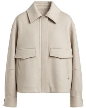 Agnona Flap-Pocket Collared Jacket - Natural