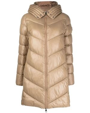 BOSS Funnel-Neck Quilted Raincoat - Natural
