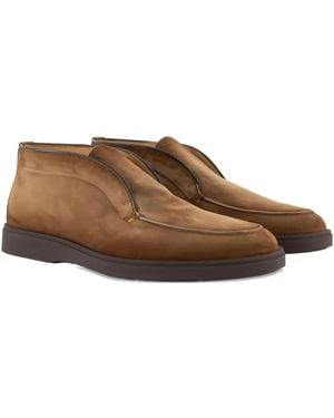 Santoni スエード ブーツ - ブラウン