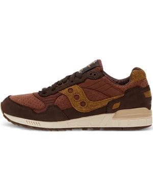 Saucony Shadow 5000 Perforated Paneled Sneakers - Brown