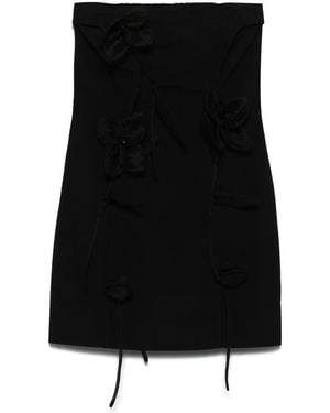 ROTATE BIRGER CHRISTENSEN Kurzes Schlauchkleid Mit Rosenapplikation - Schwarz