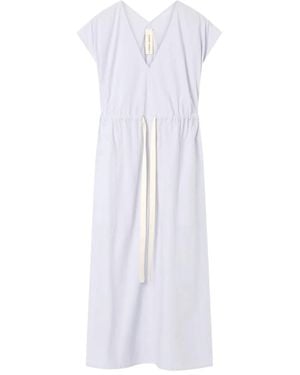 Lee Mathews Midikleid mit V-Ausschnitt - Weiß