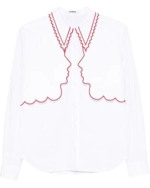 Vivetta Embroidered-Trim Layered Shirt - White