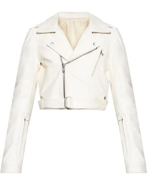 Rick Owens Belted Asymmetrical Zip Jacket - Wit