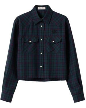 Miu Miu Plaid Shirt - Blue