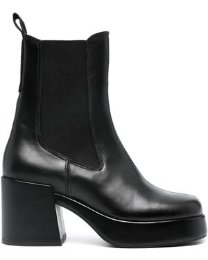 Tommy Hilfiger Chelsea 80Mm Leather Chunky Boots - Black