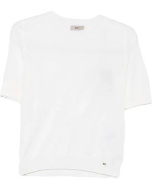 Herno Short-Sleeve Knitted T-Shirt - White