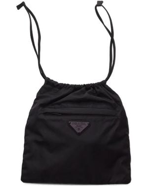 Prada Pochette Compactable En Nylon Recyclé - Noir