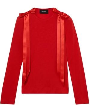 Simone Rocha Langarmshirt Mit Schleife - Rot