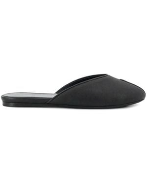 Jude Date Open-Toe Flat Mules - Black